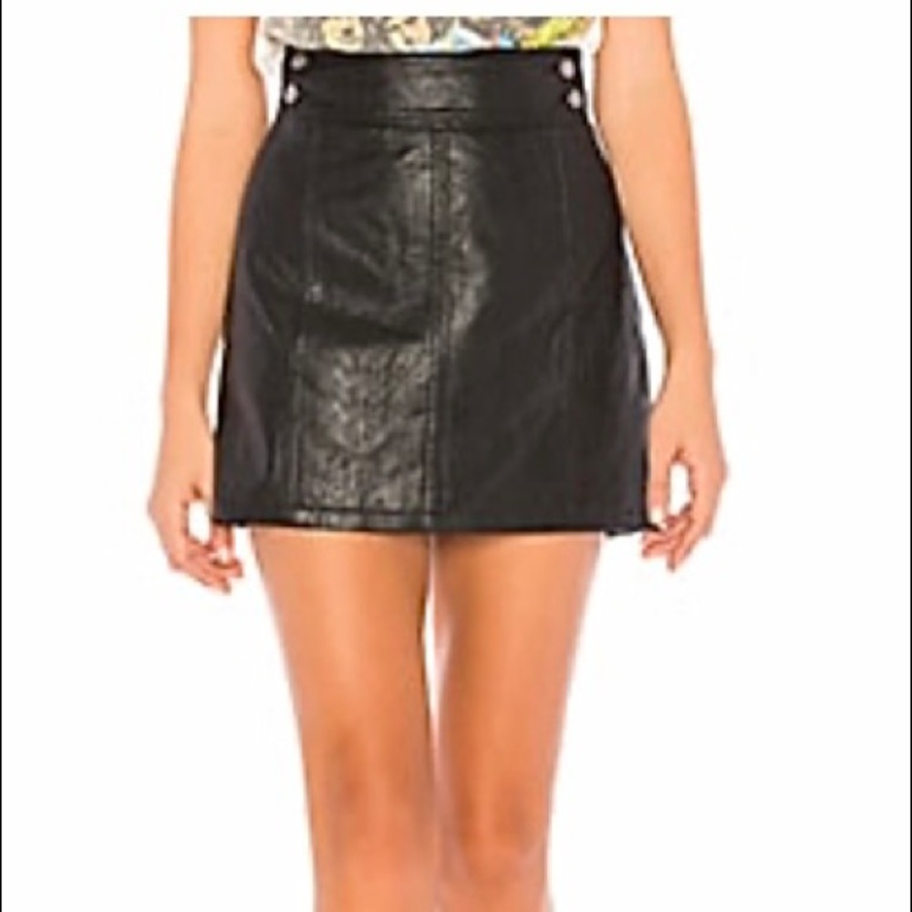 Free People Faux Leather Mini Skirt